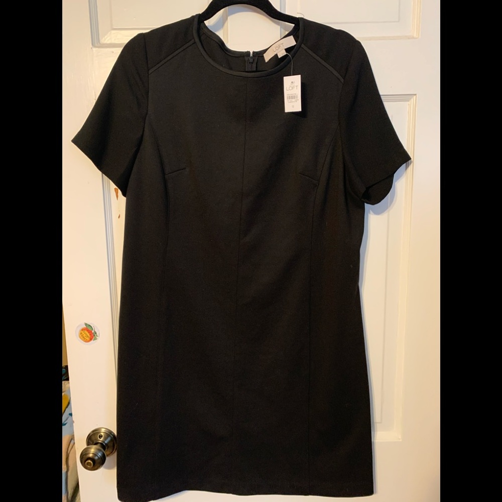 Loft black shirt sleeve dress, NWT!